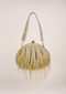 Gold And Silver Clutch Heavily Embroidered With Cut Dana And Beads All Over Along With Fringe Detailing Online - Kalki Fashion