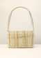 Gold And Silver Embroidered Clutch Bag With Cut Dana Work And Pearl Loops