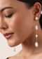 Gold And White Chain Danglers With Mother Of Pearls