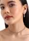 Gold And White Diamond Necklace Set In Mix Metal