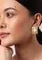 Gold And White Geometric Studs With Mother Of Pearls