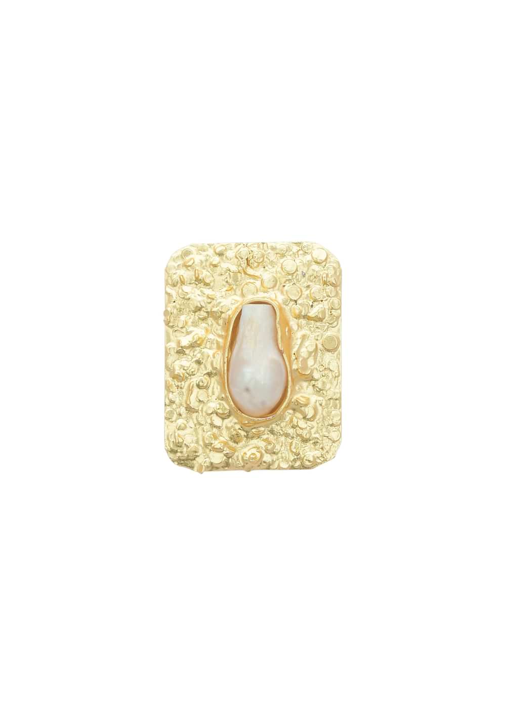 Gold And White Geometric Studs With Mother Of Pearls