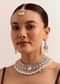 Gold And White Indian Kundan Necklace Set In Mix Metal