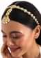 Gold And White Kundan Mathapatti In Mix Metal