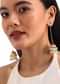 Gold And White Kundan Pearl Dangler Earrings In Mix Metal