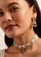 Gold And White Mix Metal Kundan Choker Set