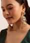 Gold And White Oxidised Tribal Design Jhumkas In Mix Metal