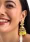 Gold And Yellow Kundan Dangler Earrings In Mix Metal