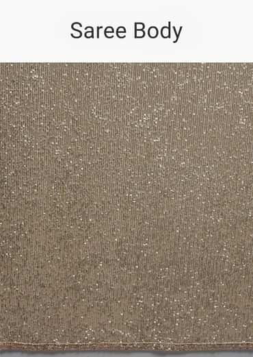 Gold Beige Saree Embellished In Sequins With Fringes On The Pallu And Unstitched Blouse