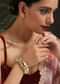 Gold Bracelet With An Array Of Kundan By Paisley Pop
