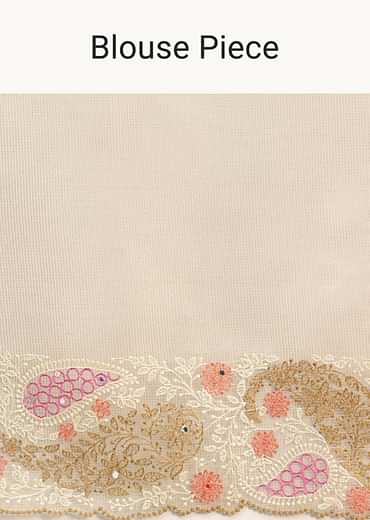 Gold Chanderi Silk Saree With Intricate Zari Embellishments