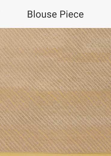 Gold Chanderi Tissue Saree With Pipe Finish Stitched Blouse