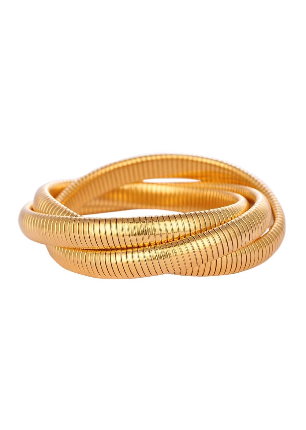 Gold Chunky Bangles In Mix Metal