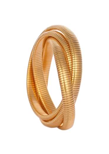 Gold Chunky Bangles In Mix Metal
