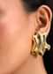 Gold Chunky Stud Earrings In Mix Metal