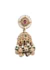 Gold Finish Beaded Temple Necklace With Pearl Drop Jhumkas