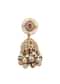 Gold Finish Beaded Temple Necklace With Pearl Drop Jhumkas
