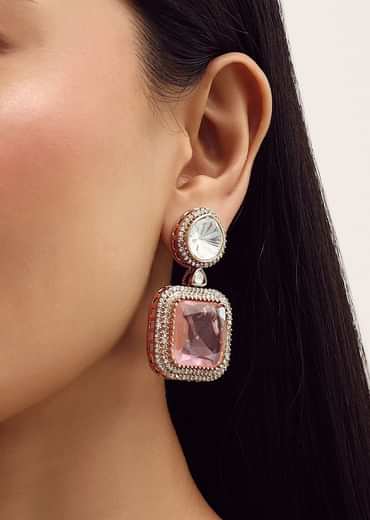 Gold Finish Choker Set With Pink Polki Stone Work In Mix Metal