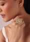 Gold Finish Floral Kundan Ring