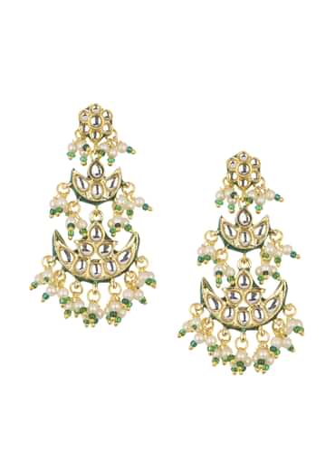 Gold Finish Kundan Choker And Chandbali Set