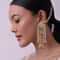 Gold Finish Kundan danglers With Ear Chains In Mix Metal