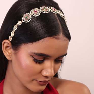 Gold Finish Kundan Matha Patti with Pearls Gold Finish Kundan Matha Patti with Pearls