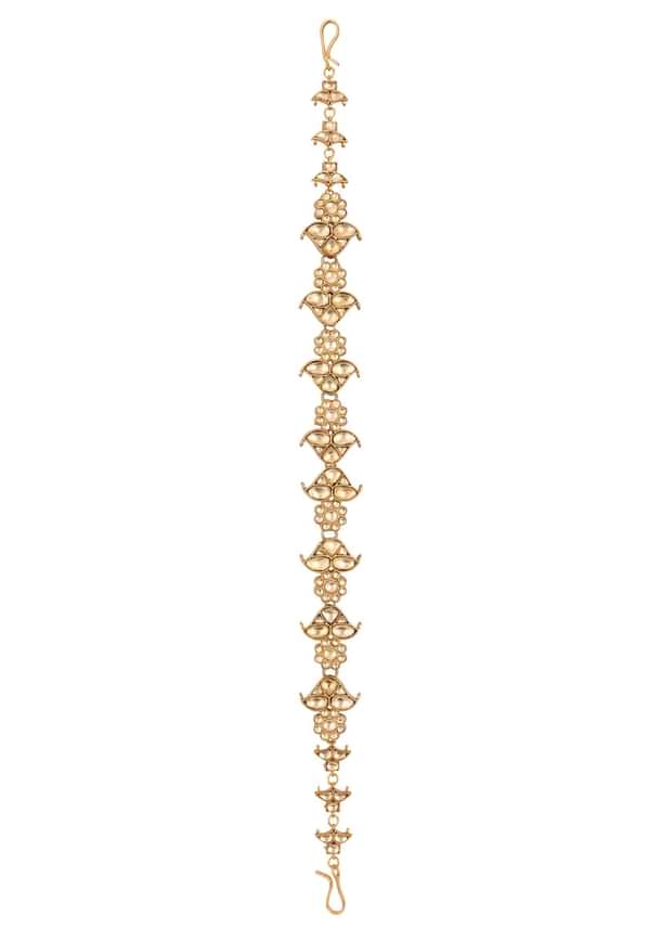 Gold Finish Kundan Polki Stone Sheeshpatti