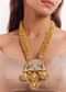 Gold Finish Kundan Polki With Meenakari Long Necklace Set