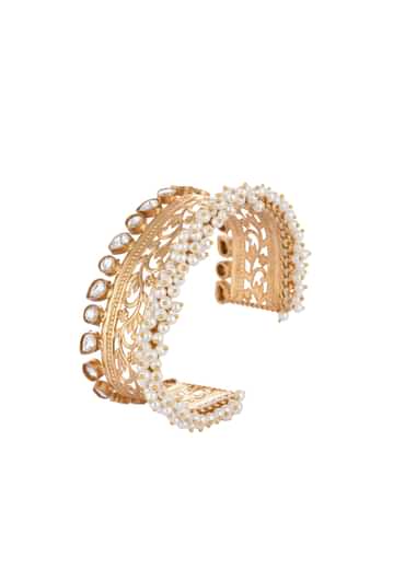 Gold Finish Micro Foiled Kada In Fusion Style