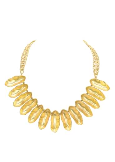 Gold Finish Microplated Statement Necklace