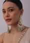 Gold Finish Mint Green Kundan Chandbalis In Mix Metal