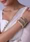 Gold Finish Multicolor Bangles With Pearls And Meenakari (Set of 2)