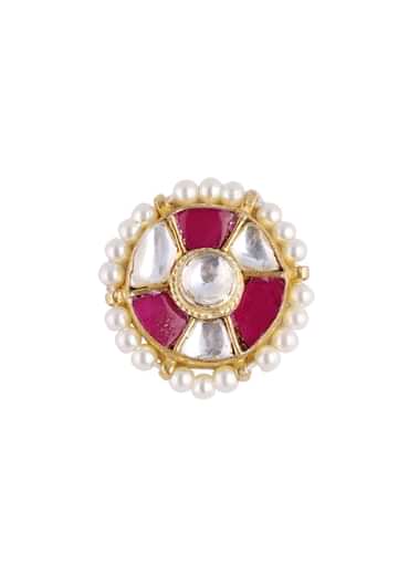 Gold Finish Rajwadi Kundan Polki Choker Set