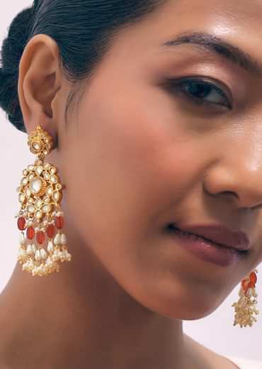 Gold Finish Ruby Stone Choker Set With Kundan Work