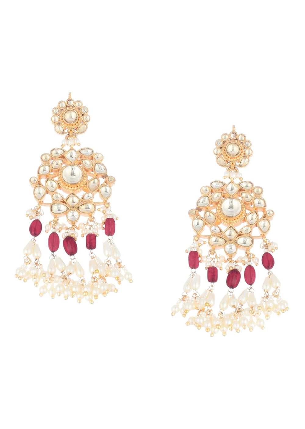 Gold Finish Ruby Stone Choker Set With Kundan Work