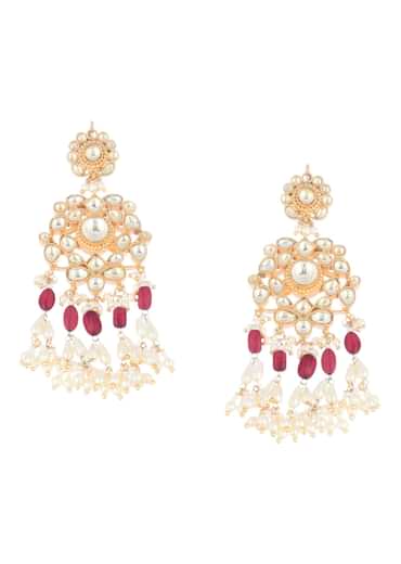Gold Finish Ruby Stone Choker Set With Kundan Work