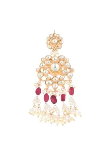 Gold Finish Ruby Stone Choker Set With Kundan Work