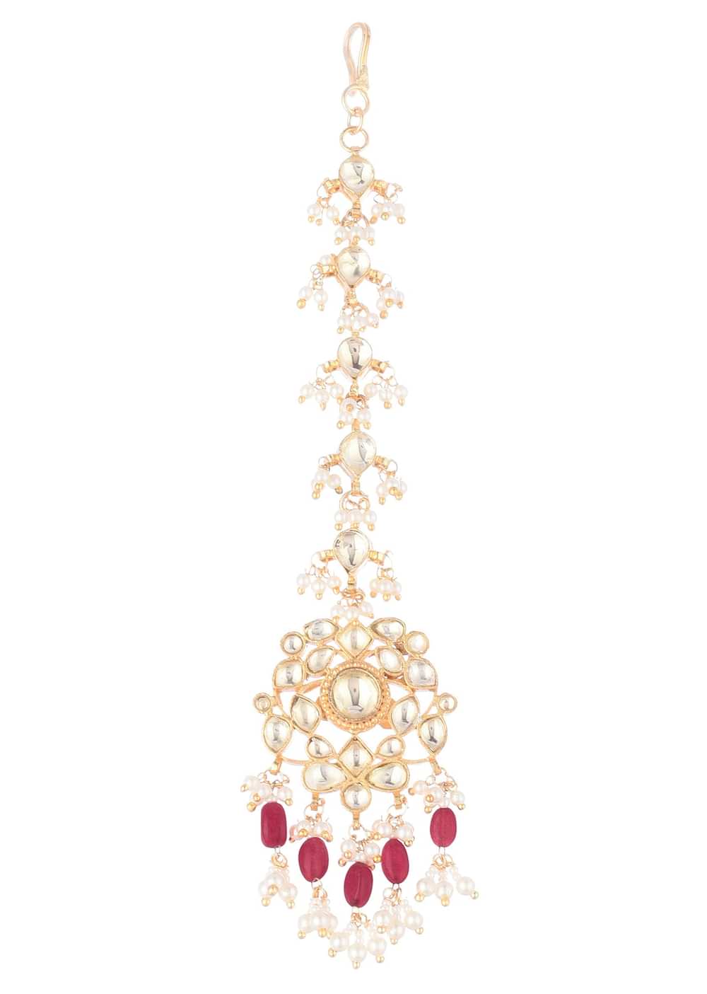 Gold Finish Ruby Stone Choker Set With Kundan Work