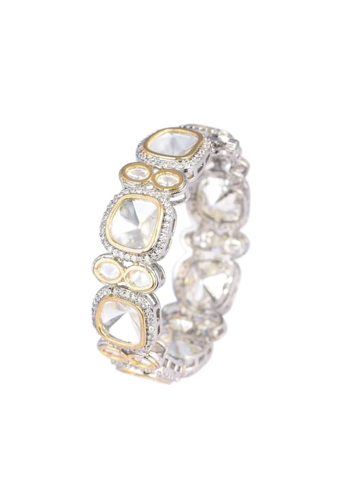 Gold Finish Victorian Style Polki Bangle