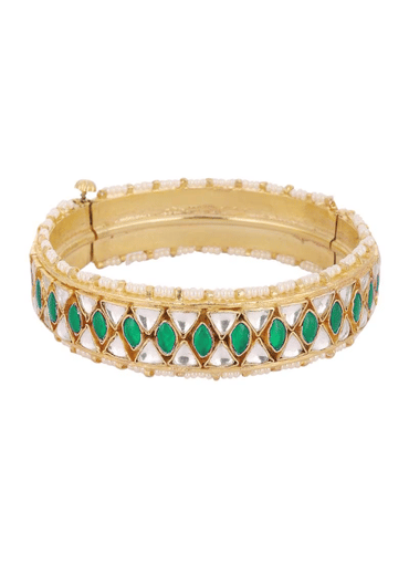 Gold Finished Kundan Polki Bangles