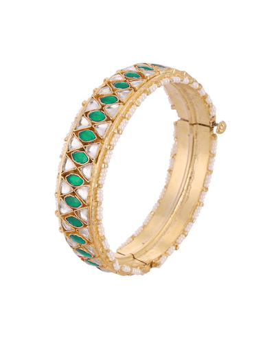 Gold Finished Kundan Polki Bangles
