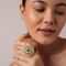 Gold Floral Motif Kundan Studded Ring