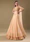 Gold Hand Embroidered Tissue Lehenga And Blouse With Dupatta