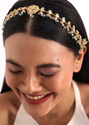 Gold Kundan Mix Metal Mathapatti