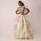 Gold Layered Lehenga Set With Ruffle Dupatta And Pearl Embroidery