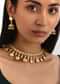 Gold Moissanite Polki Necklace Set