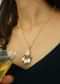 Gold Necklace With Kundan Pendant And Accented With Green Stones And Pearls