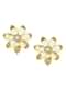 Gold Oversized Floral Studs With Pearls