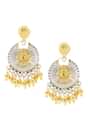 Gold Plated And Silver Earrings With Lord Ganesha And Dangling Beads Made In Sterling Silver By Sangeeta Boochra