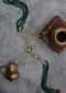 Gold Plated Green Kundan Waist Belt in Silver Alloy